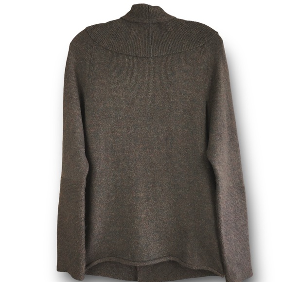 ANNE WILLI Paris 100% Alpaca Open Front Cardigan In Military Green Size 2 - Picture 5 of 9